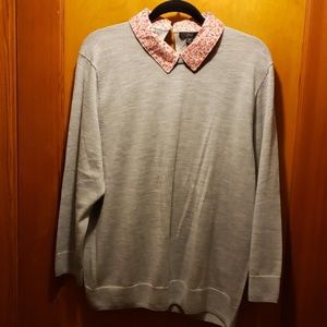 J. Crew Tippi sweater with Liberty print collar 2x